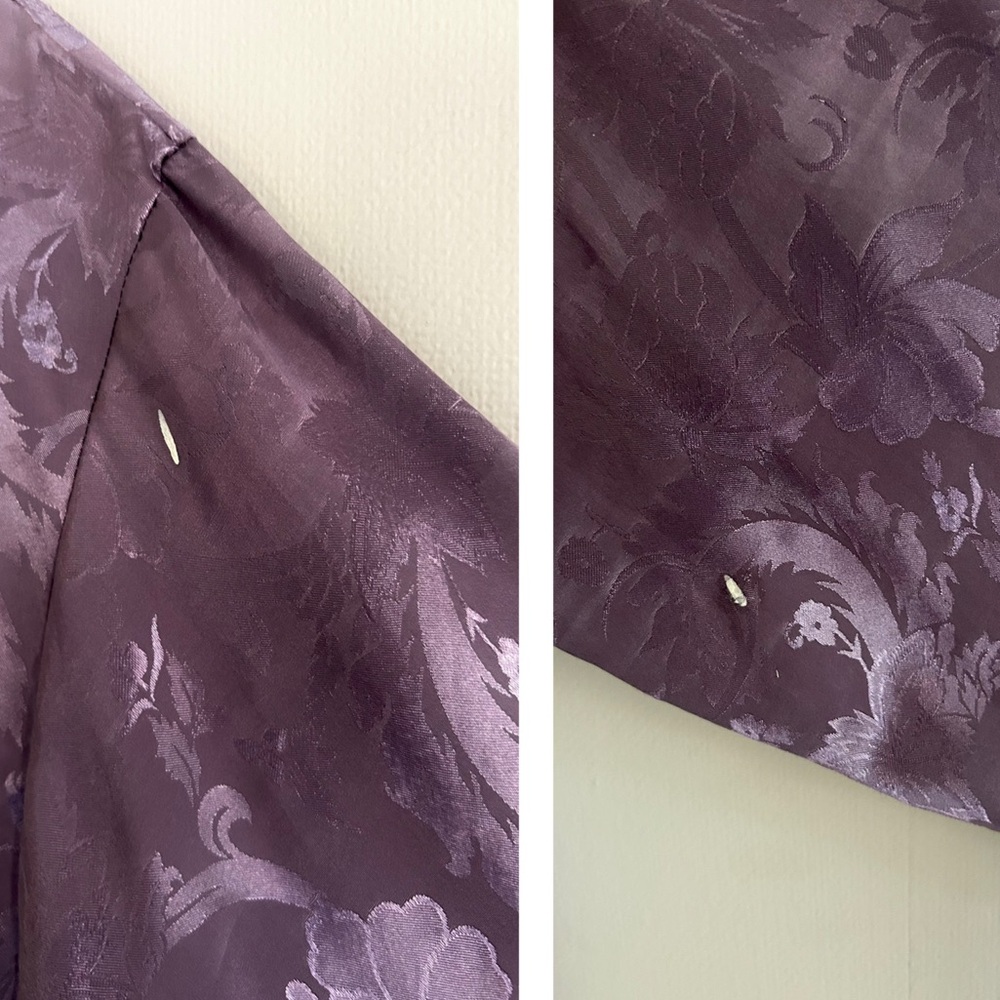VINTAGE 80S VICTORIA’S SECRET Gold Label Silky Satin Floral Jacquard Robe | Sz S - Picture 15 of 16